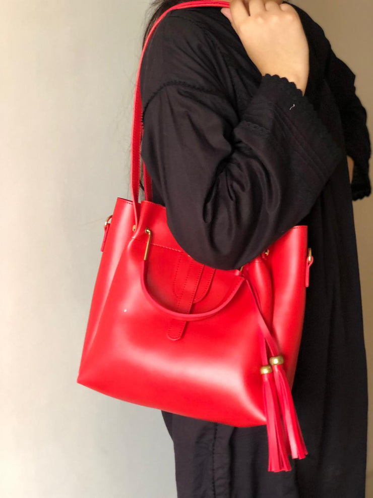 ALEXA 3 PIECE RED HANDBAG