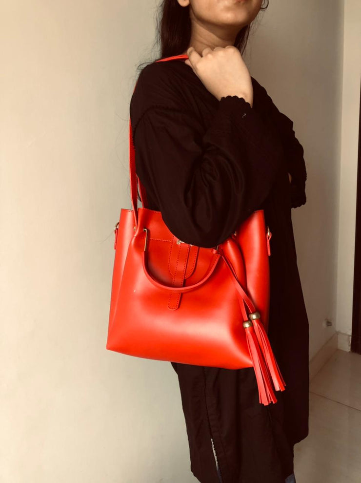 ALEXA 3 PIECE RED HANDBAG